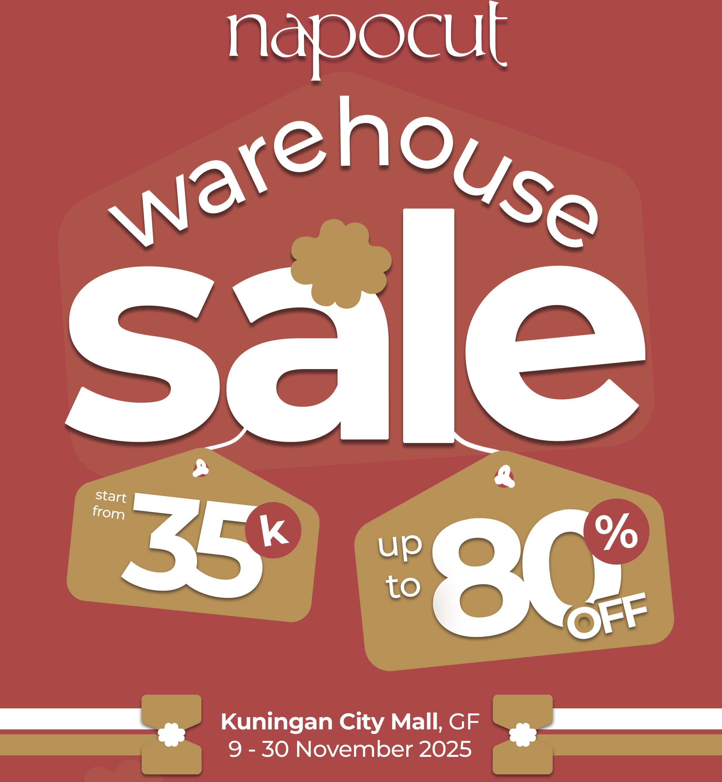 Siap-siap Borong! NAPOCUT WAREHOUSE SALE BALIK LAGI dengan Diskon Sampai 80% 