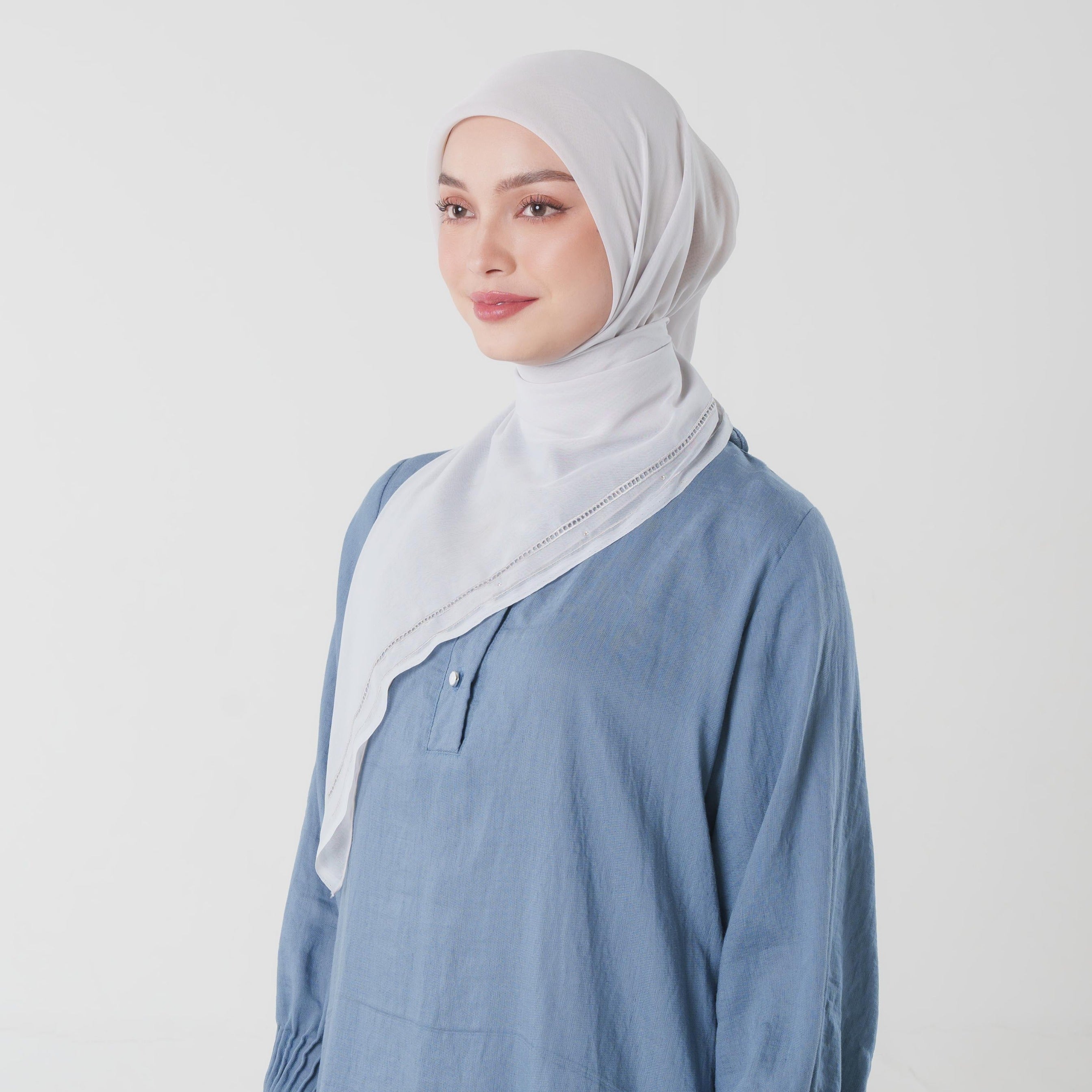 Alea Embroidery - Jilbab Segiempat Bordir Kerancang Premium