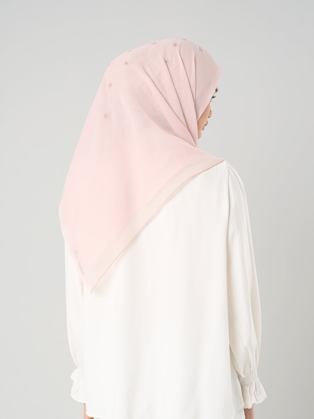Melati Embroidery - Hijab Segiempat Bordir Bunga Swarovski
