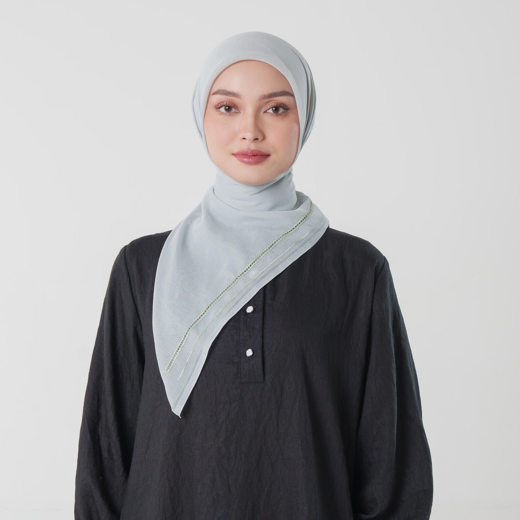 Alea Embroidery - Jilbab Segiempat Bordir Kerancang Premium