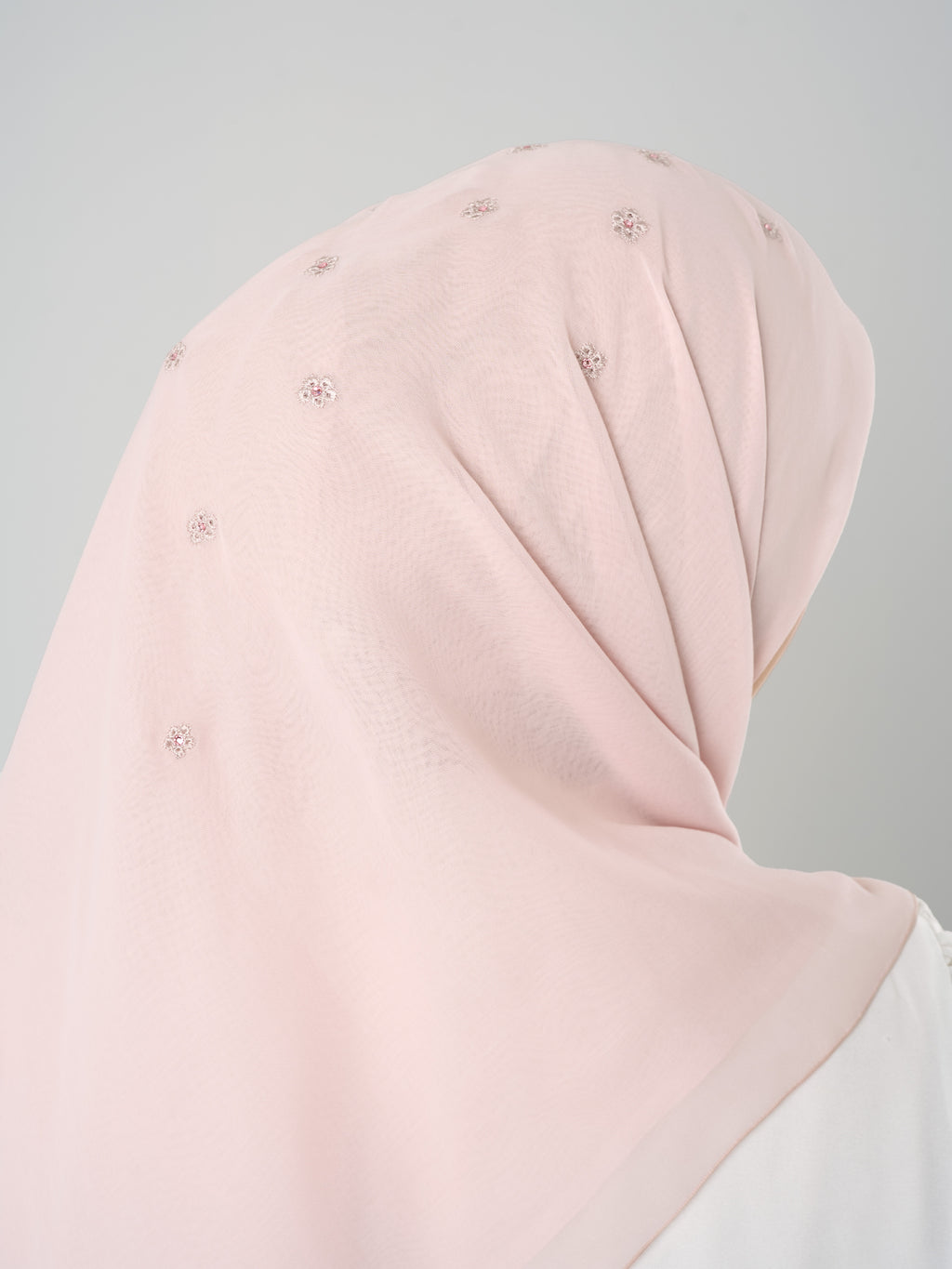 Melati Embroidery - Hijab Segiempat Bordir Bunga Swarovski