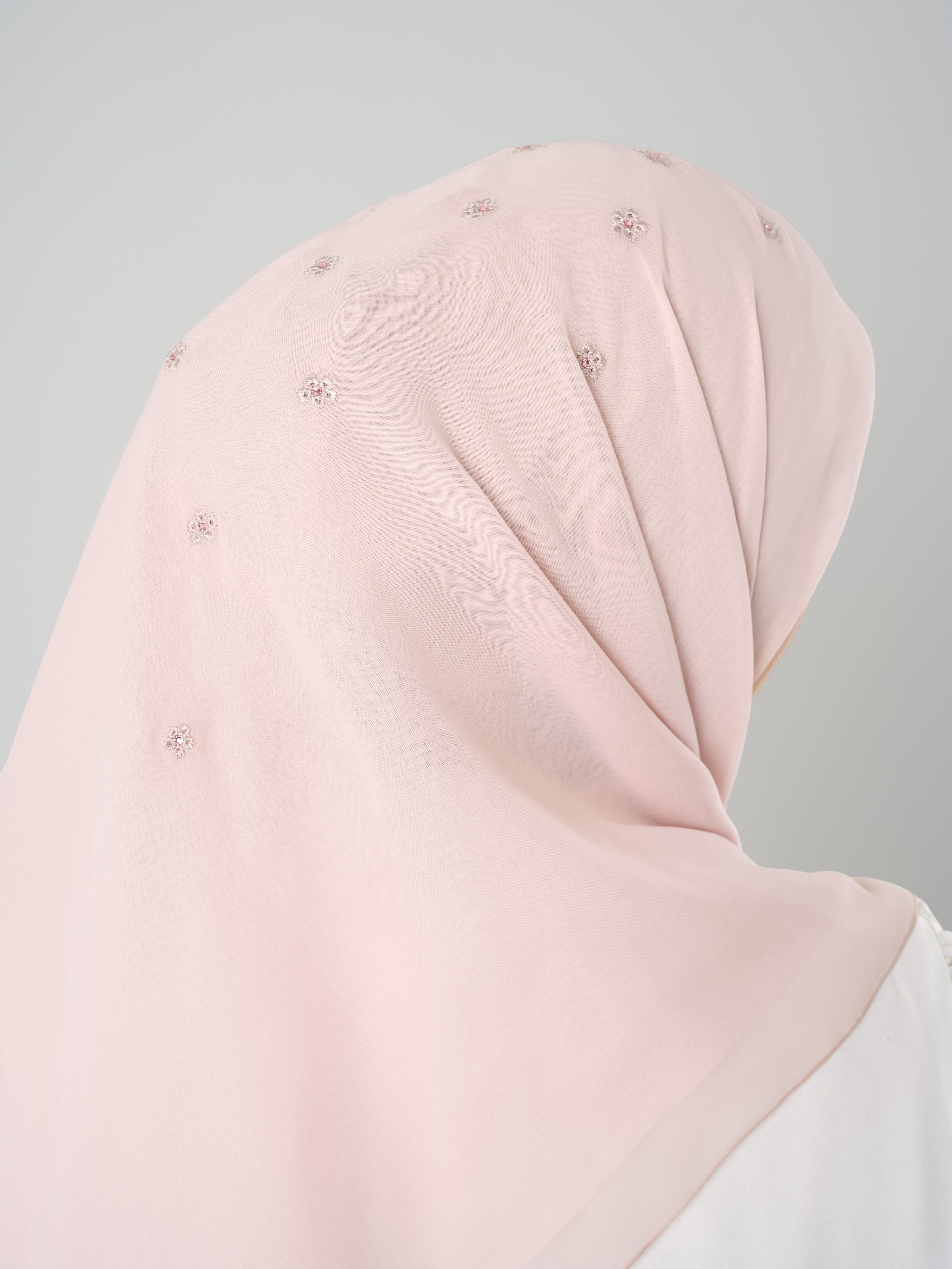 Melati Embroidery - Hijab Segiempat Bordir Bunga Swarovski