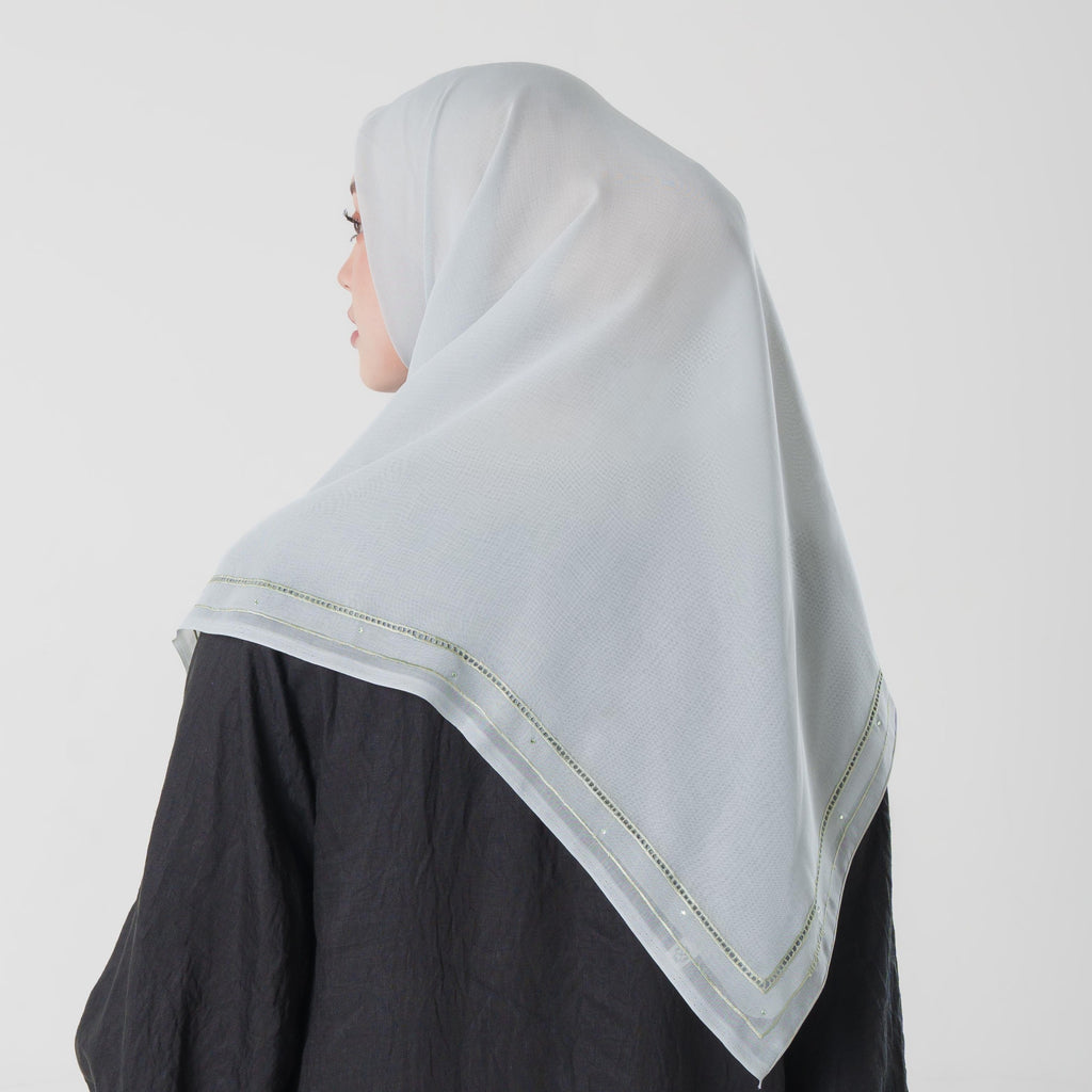 Alea Embroidery - Jilbab Segiempat Bordir Kerancang Premium