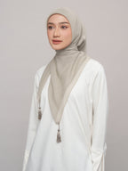 Plain Tassel Blue & Green Series - Hijab Ronce Segiempat Paris Jepang Premium