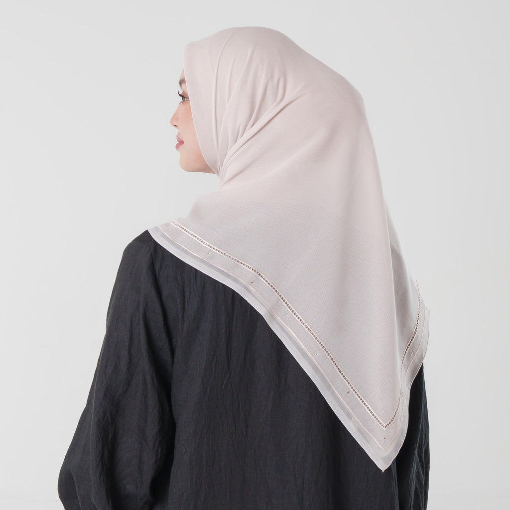 Alea Embroidery - Jilbab Segiempat Bordir Kerancang Premium