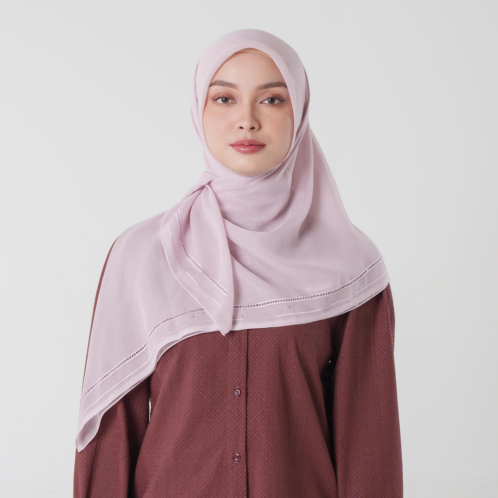 Alea Embroidery - Jilbab Segiempat Bordir Kerancang Premium