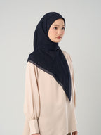 Melati Embroidery - Hijab Segiempat Bordir Bunga Swarovski