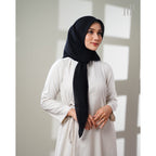 Plain Paris - Hijab Segiempat Paris Jepang Premium Seri Hitam dan Putih