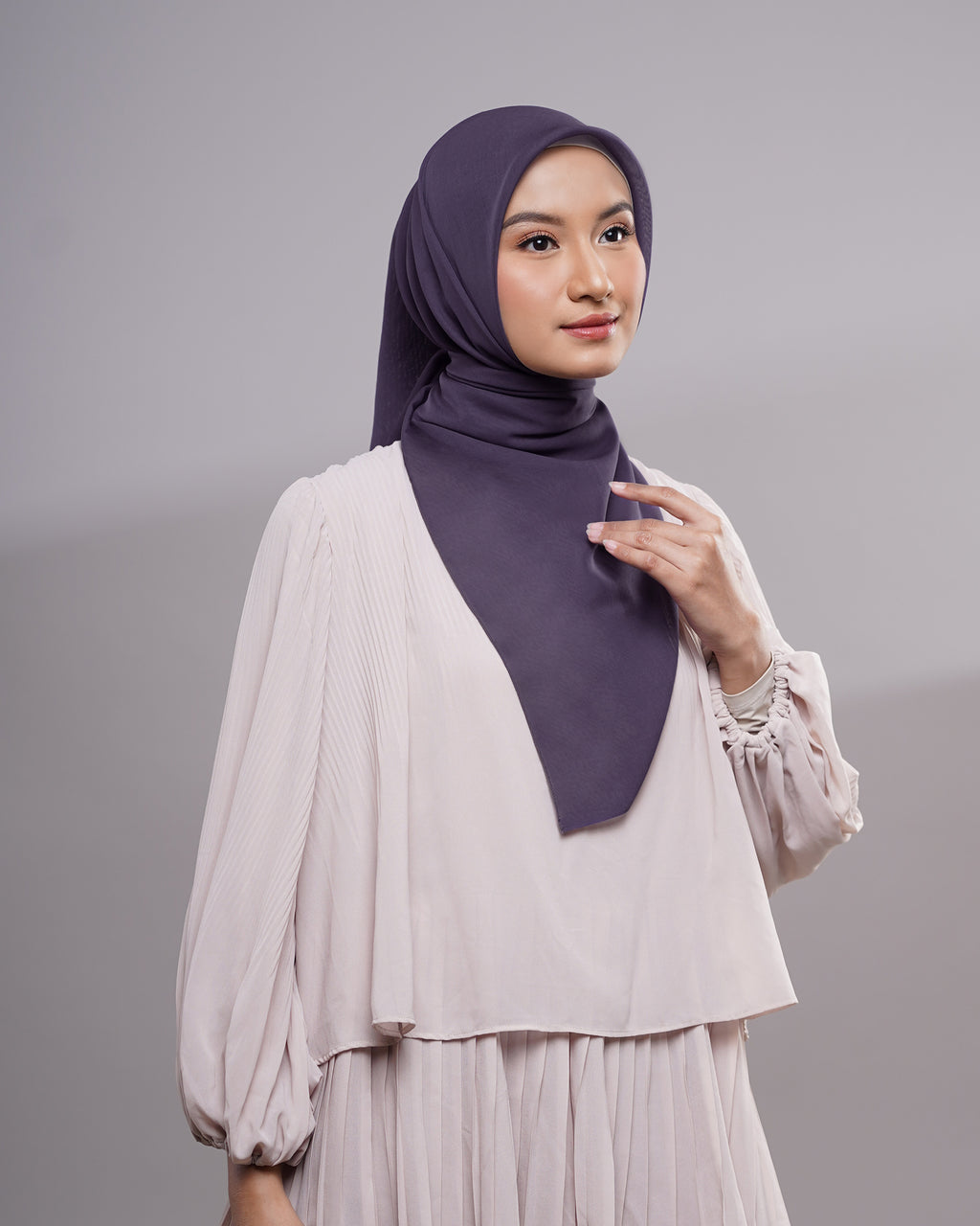 Plain Paris - Hijab Segiempat Paris Jepang Premium Grey and Purple Series