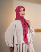Paris Polos - Hijab Segiempat Paris Jepang Premium Seri Merah, Merah Muda & Peach