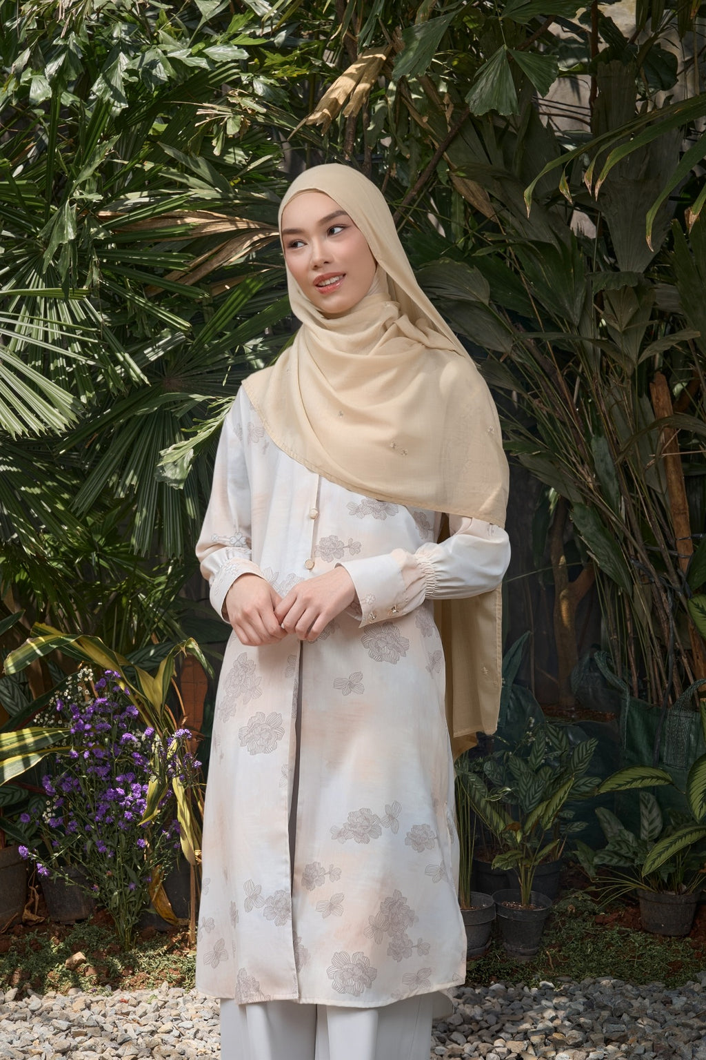 Qamila Tunic - Tunik Motif Bunga