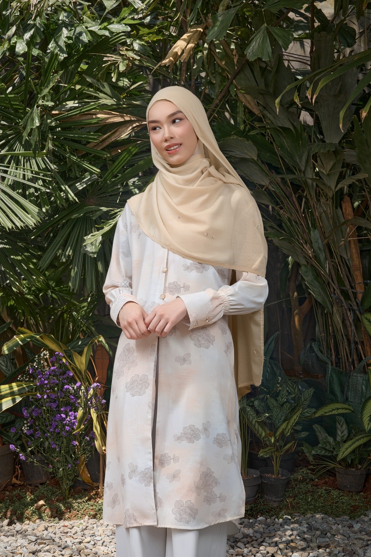 Qamila Tunic - Tunik Motif Bunga