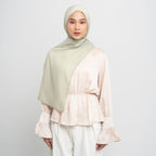 Hijab napocut - Pashmina Floe Slub - Pashmina Flowy Premium Bahan Voal Slub (Diantara Voal dan Viscose)