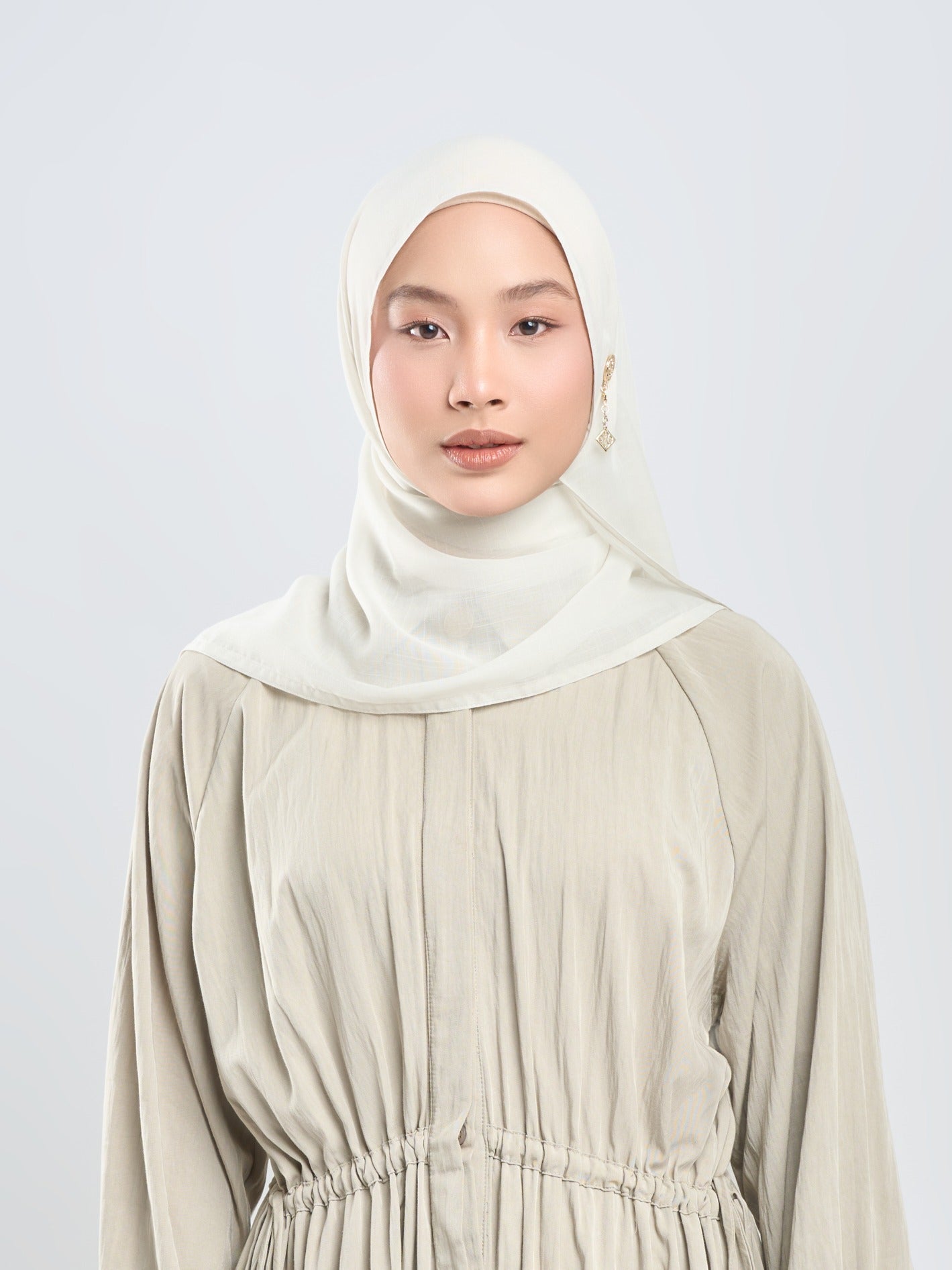Hijab napocut - Pashmina Floe Slub - Pashmina Flowy Premium Bahan Voal Slub (Diantara Voal dan Viscose)