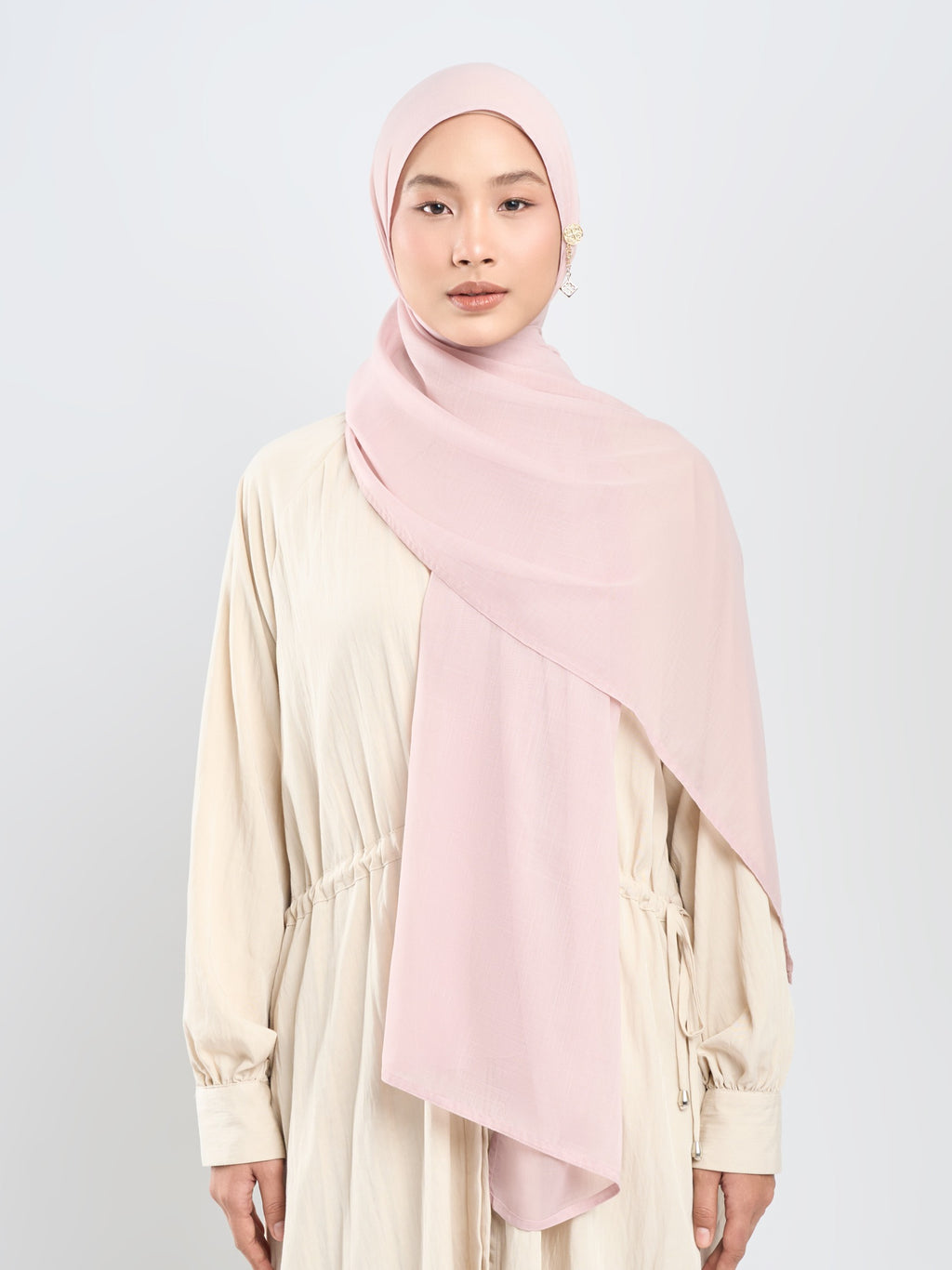 Hijab napocut - Pashmina Floe Slub - Pashmina Flowy Premium Bahan Voal Slub (Diantara Voal dan Viscose)