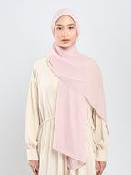 Hijab napocut - Pashmina Floe Slub - Pashmina Flowy Premium Bahan Voal Slub (Diantara Voal dan Viscose)