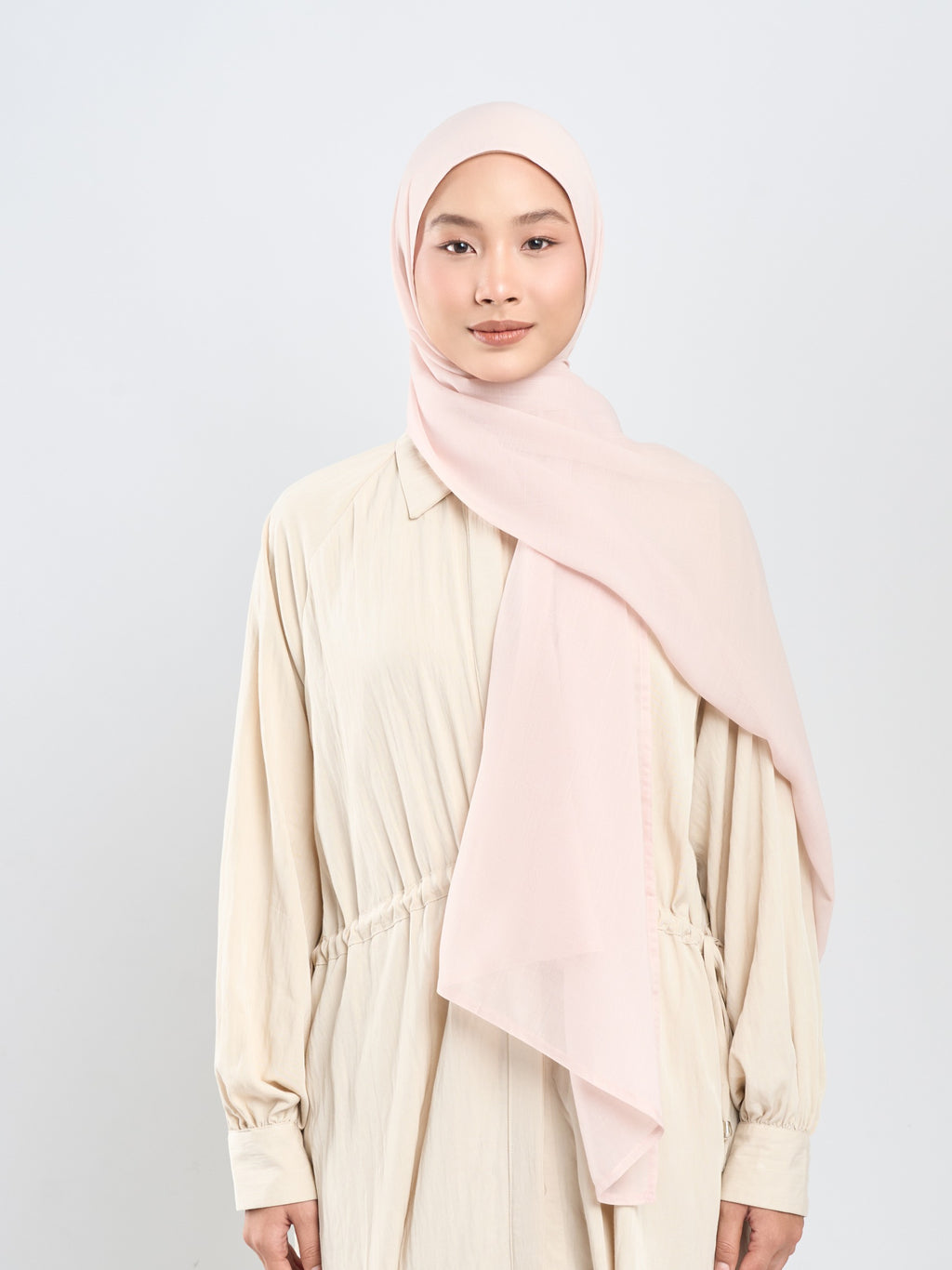 Hijab napocut - Pashmina Floe Slub - Pashmina Flowy Premium Bahan Voal Slub (Diantara Voal dan Viscose)