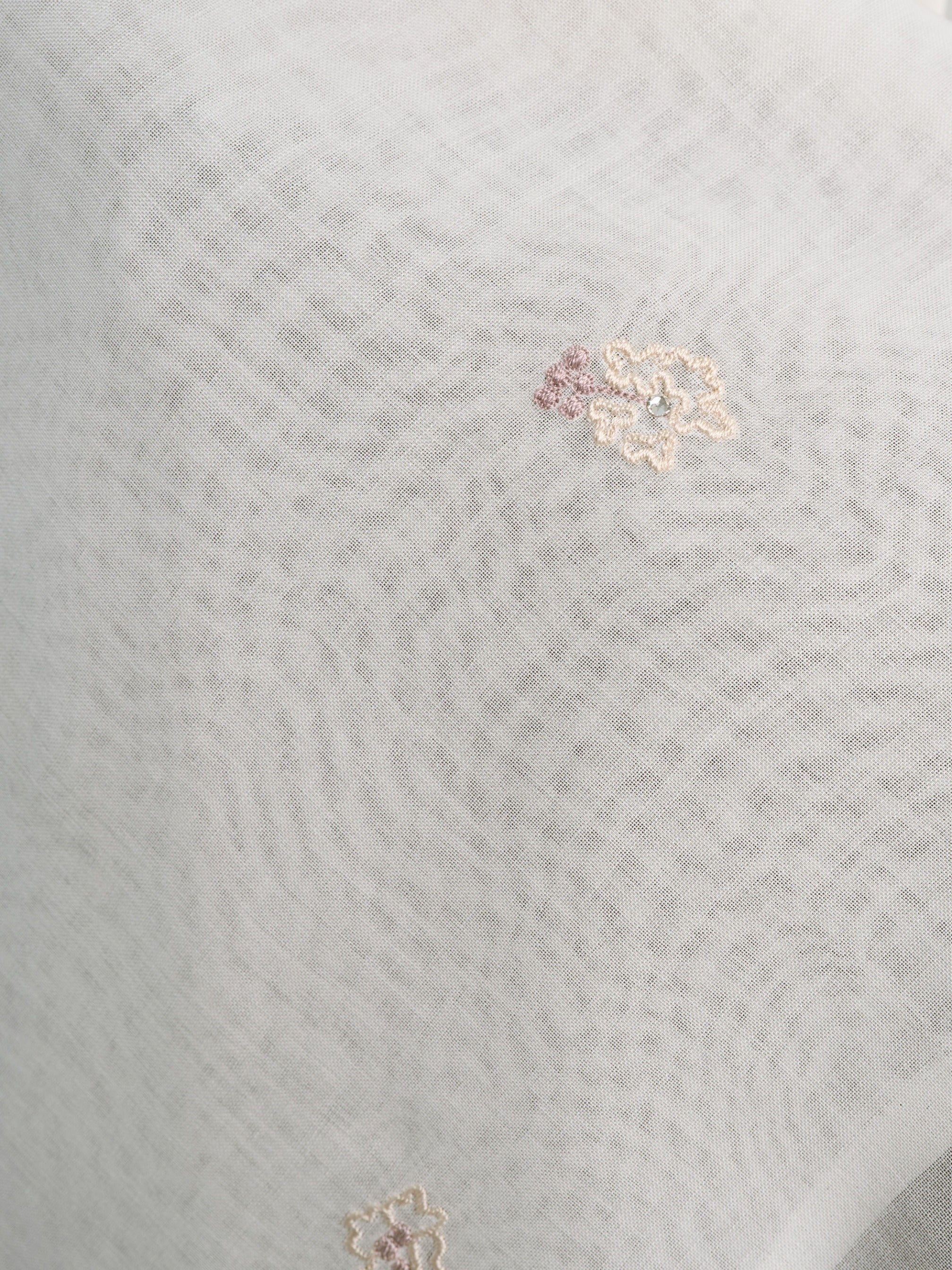 Kenna Embroidery - Crystal Flower Embroidered Square Hijab
