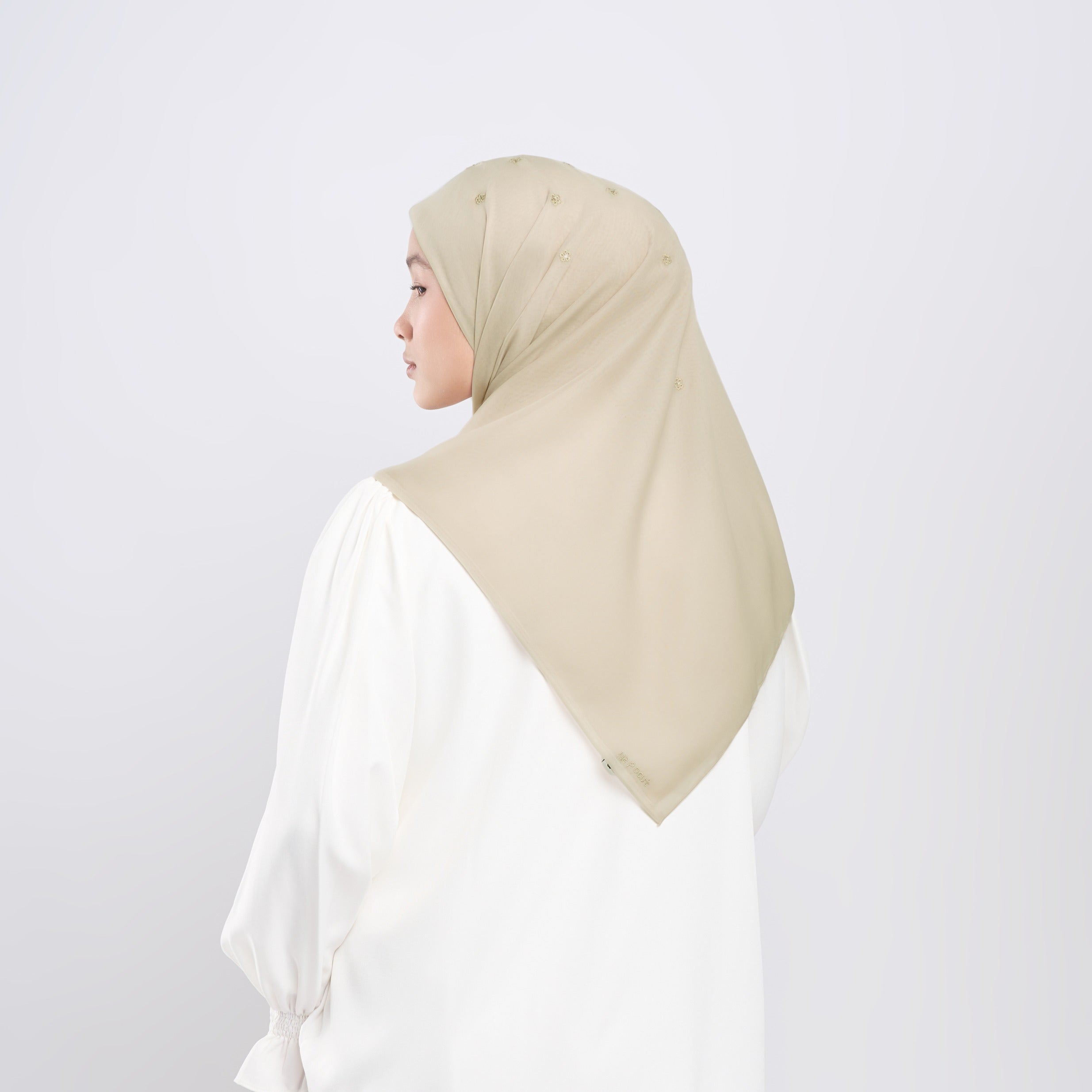 Melati Embroidery - Hijab Segiempat Bordir Bunga Swarovski