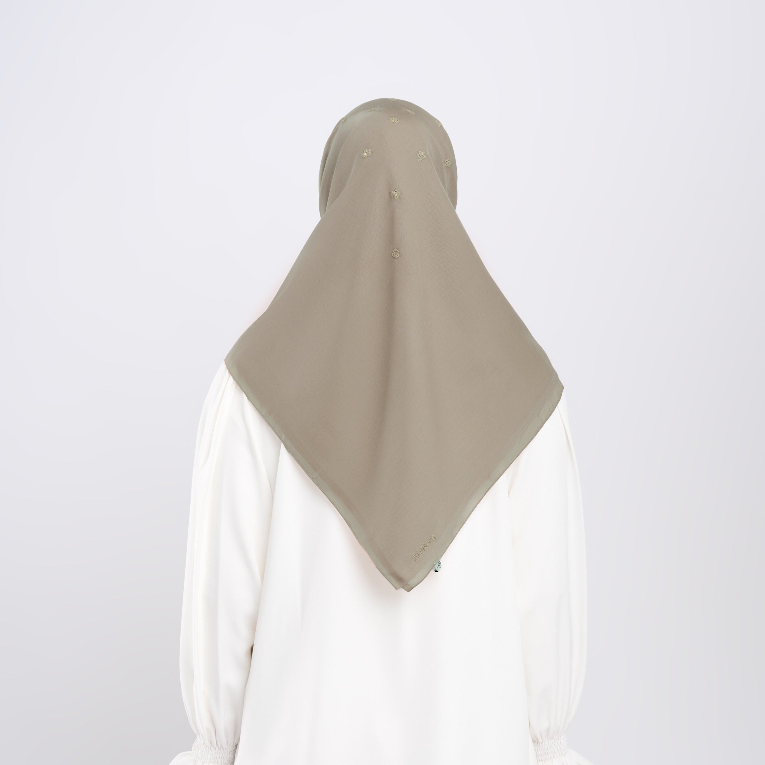 Melati Embroidery - Hijab Segiempat Bordir Bunga Swarovski