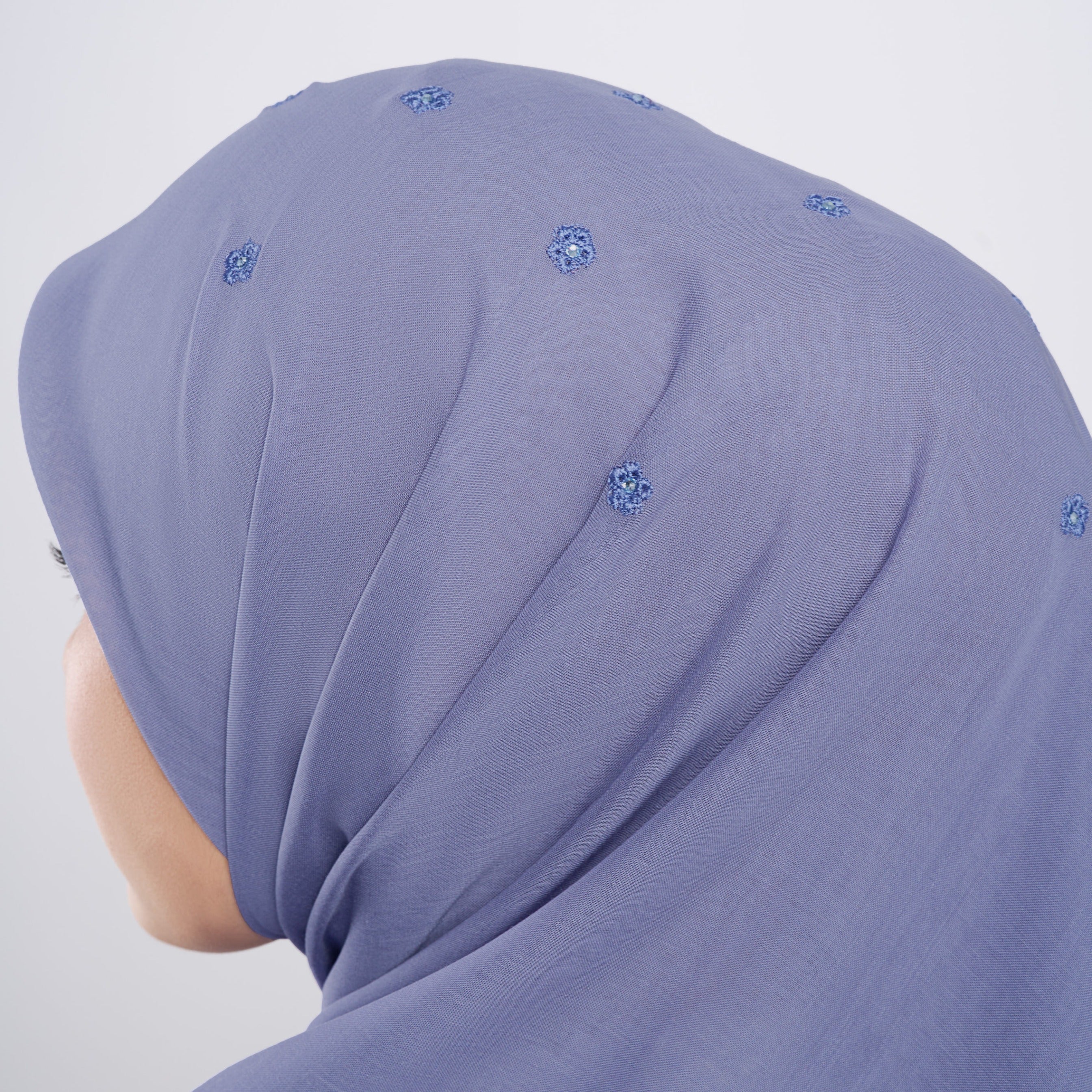 Melati Embroidery - Hijab Segiempat Bordir Bunga Swarovski