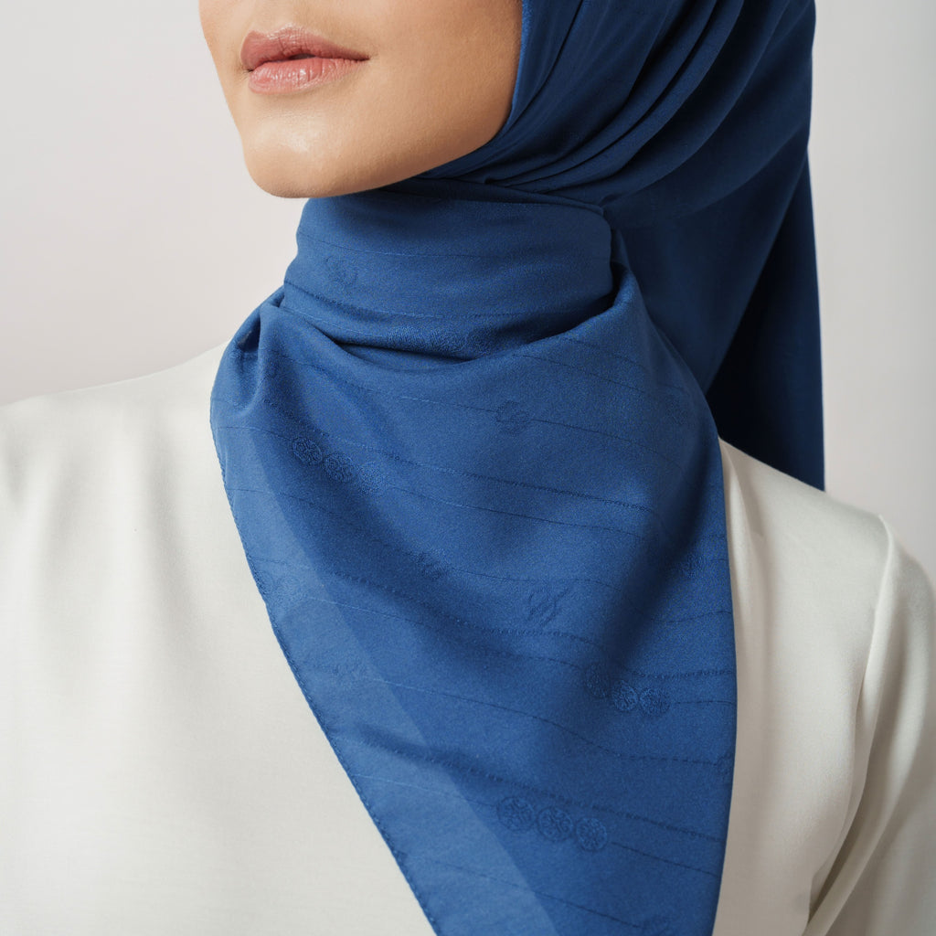 Plain Jacquard - Hijab Voal Segiempat Polos Premium