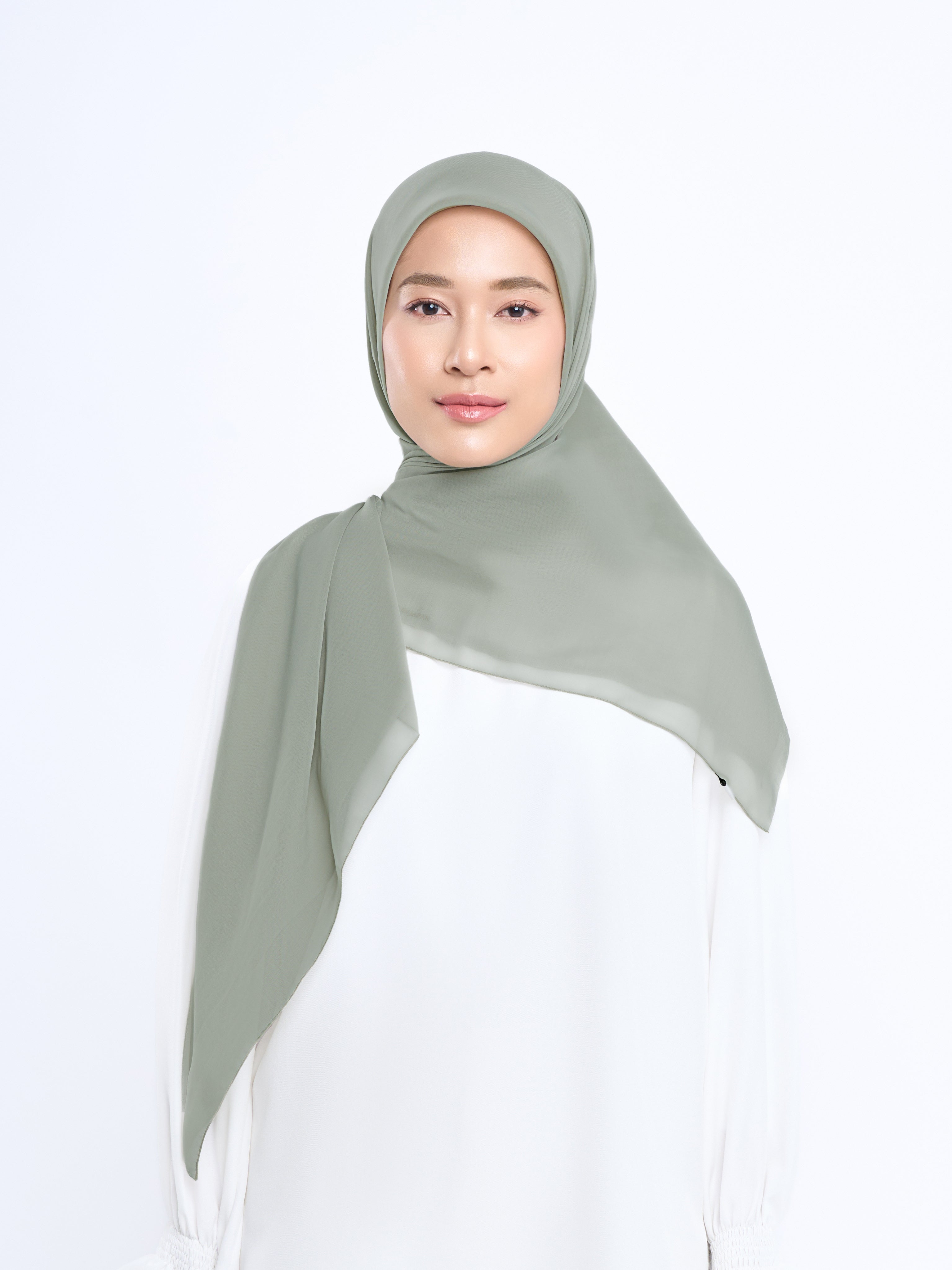 Plain Paris - Hijab Segiempat Paris Jepang Premium Seri Biru & Hijau