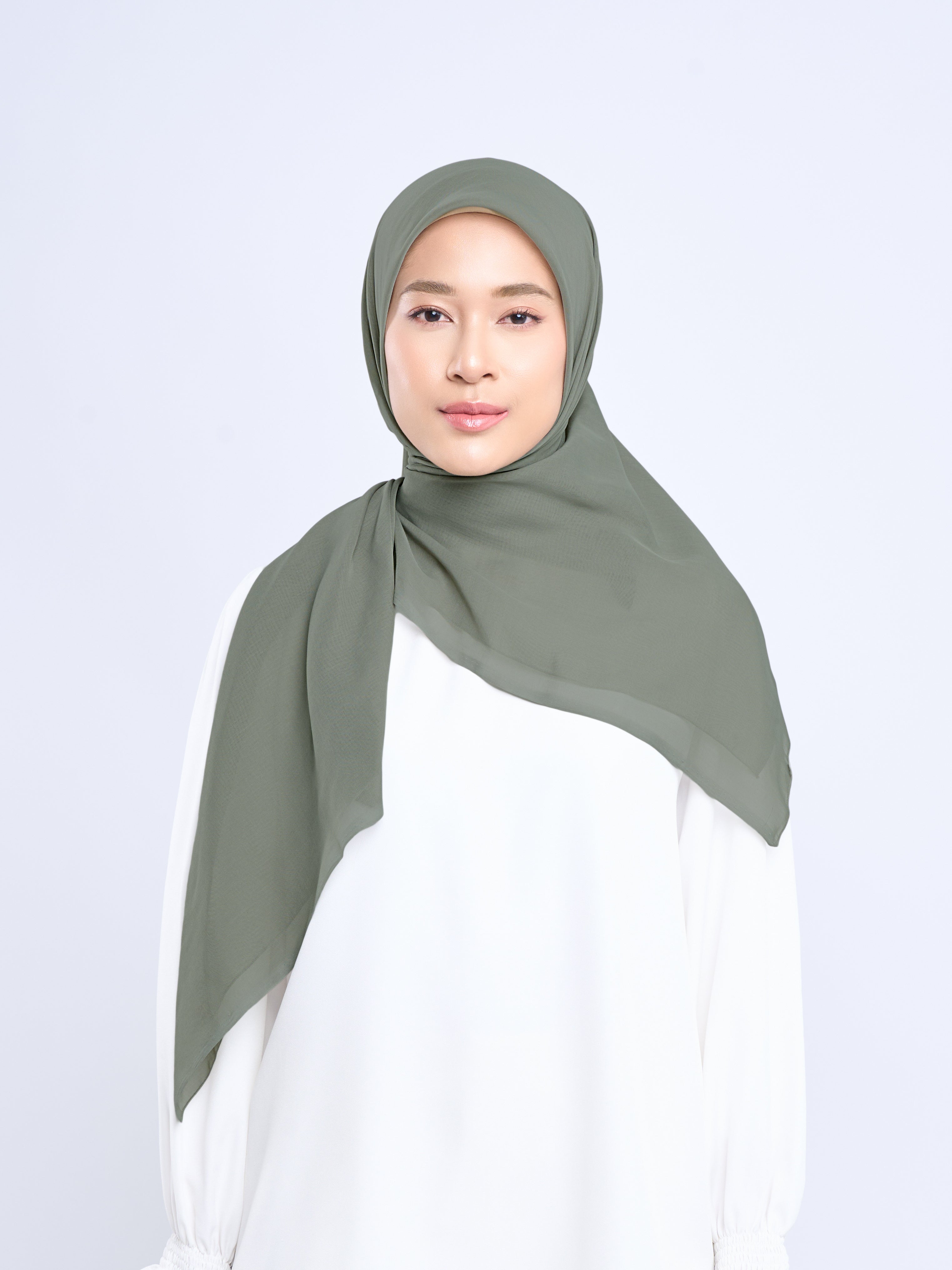 Plain Paris - Hijab Segiempat Paris Jepang Premium Seri Biru & Hijau