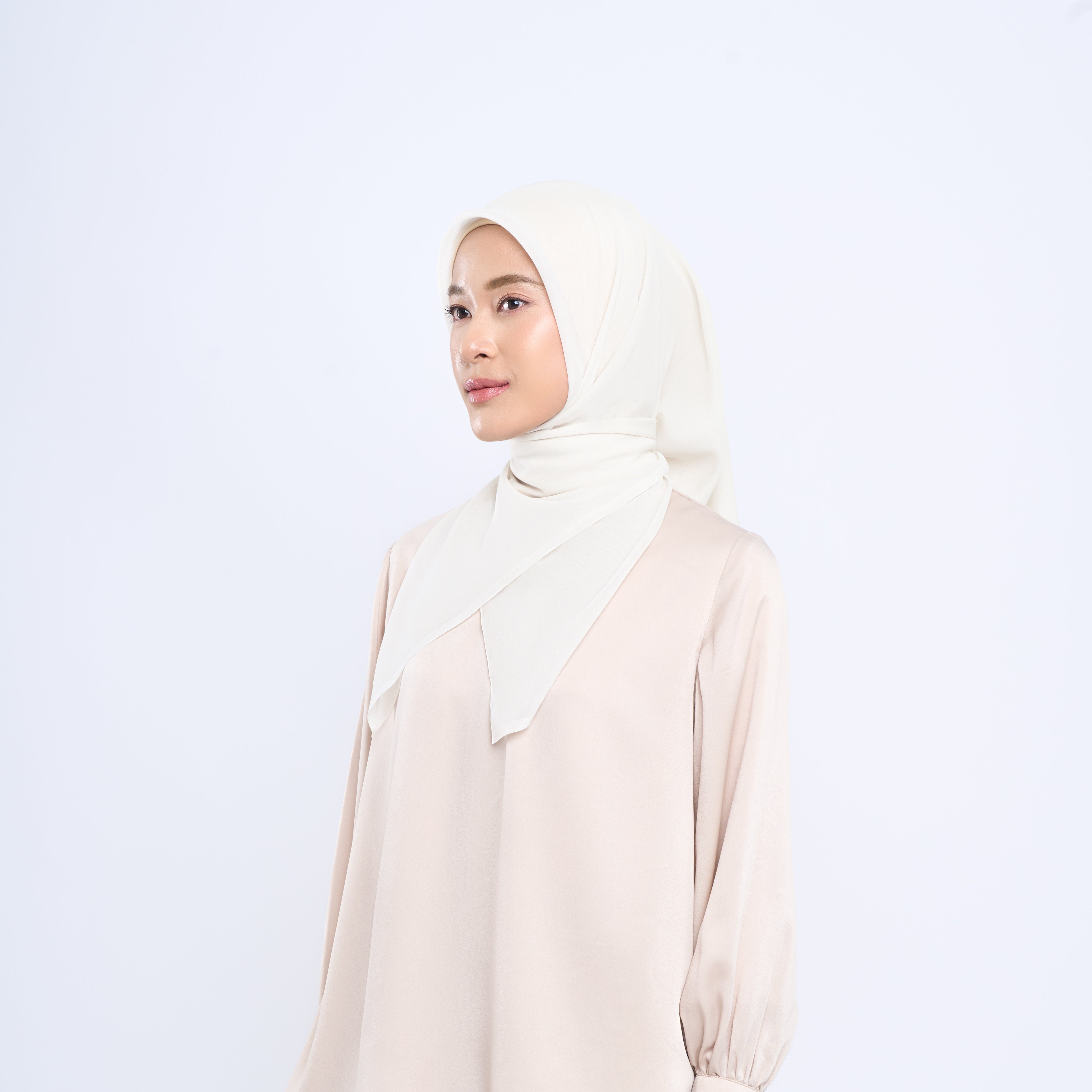 Plain Paris - Hijab Segiempat Paris Jepang Premium Brown and Cream Series