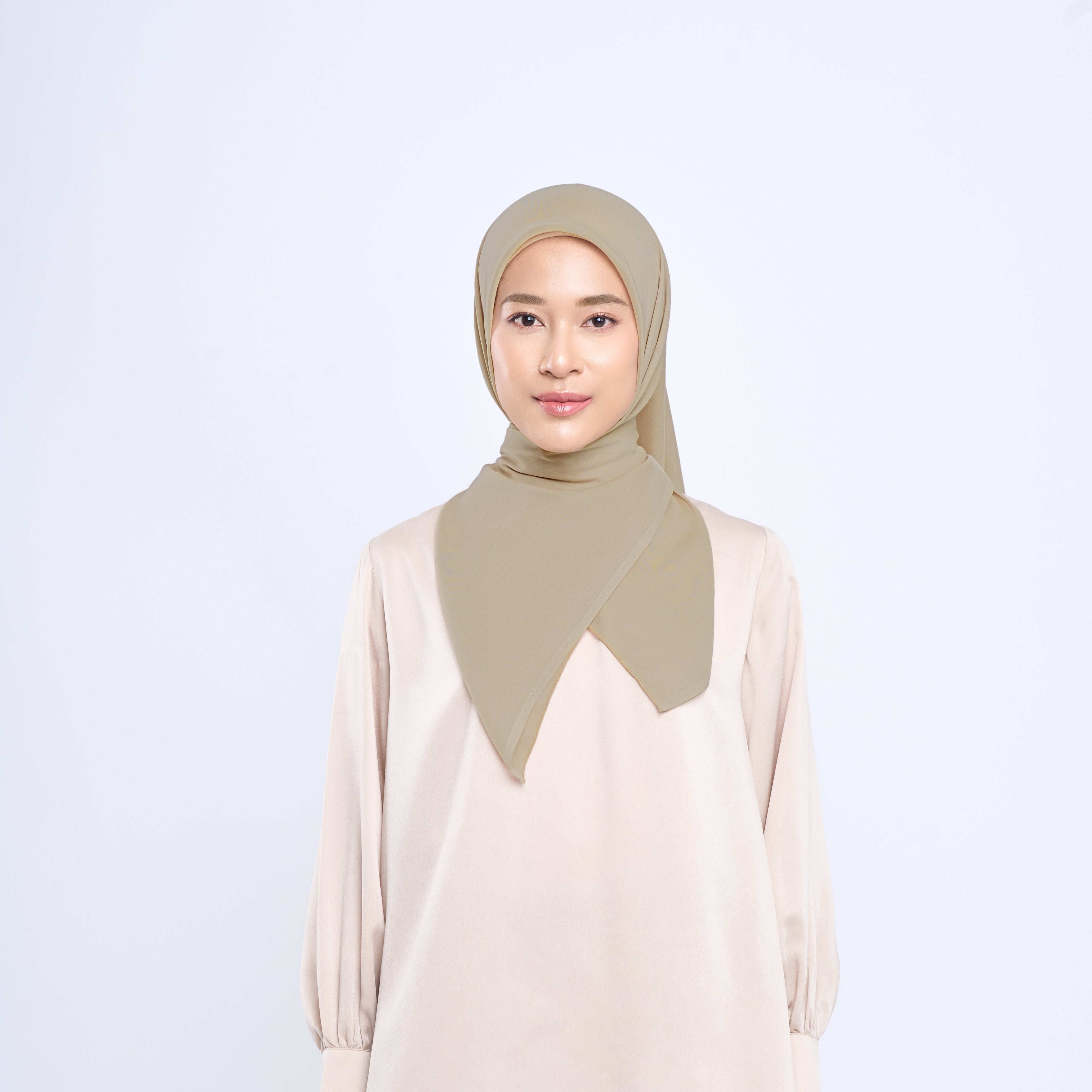 Plain Paris - Hijab Segiempat Paris Jepang Premium Brown and Cream Series