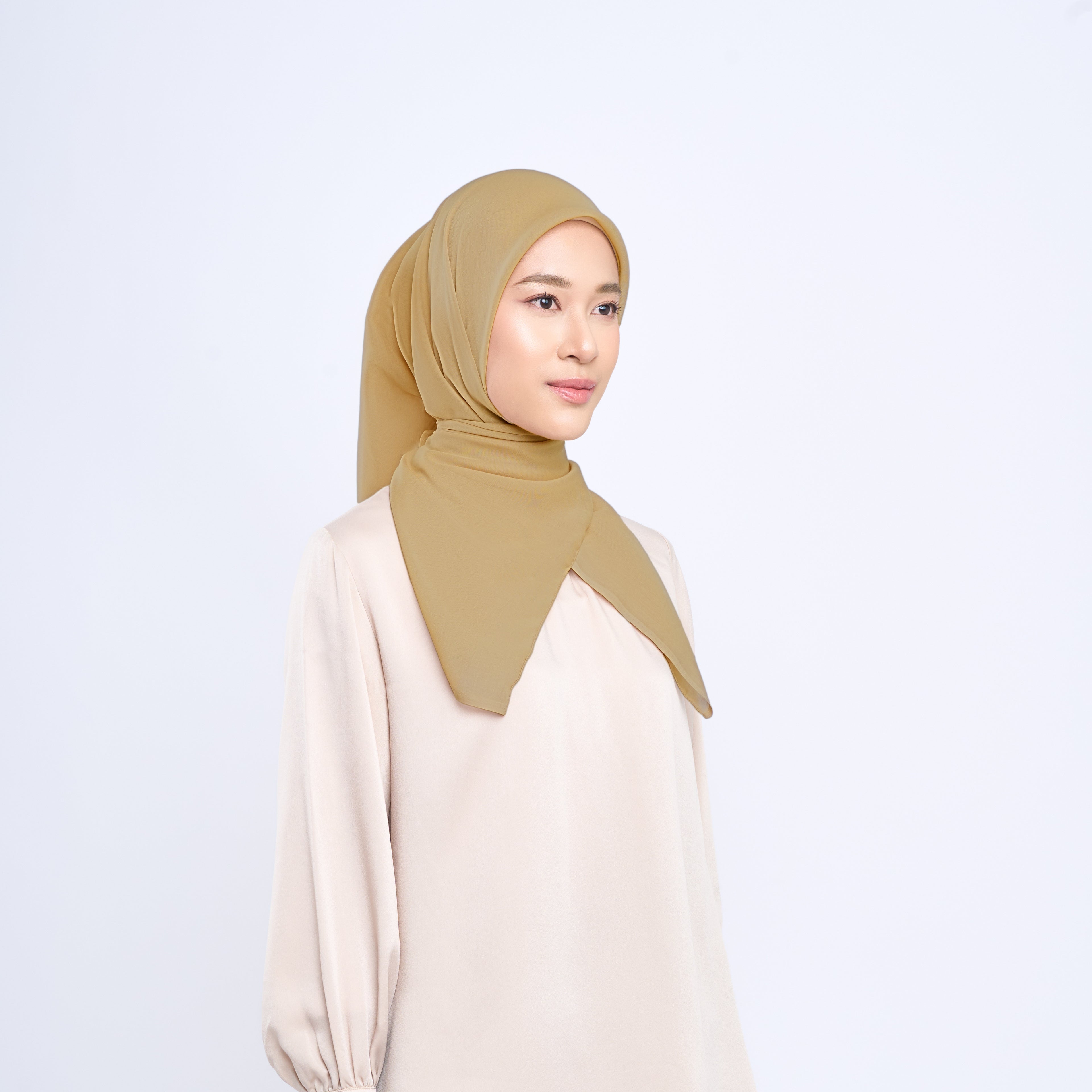 Plain Paris - Hijab Segiempat Paris Jepang Premium Brown and Cream Series