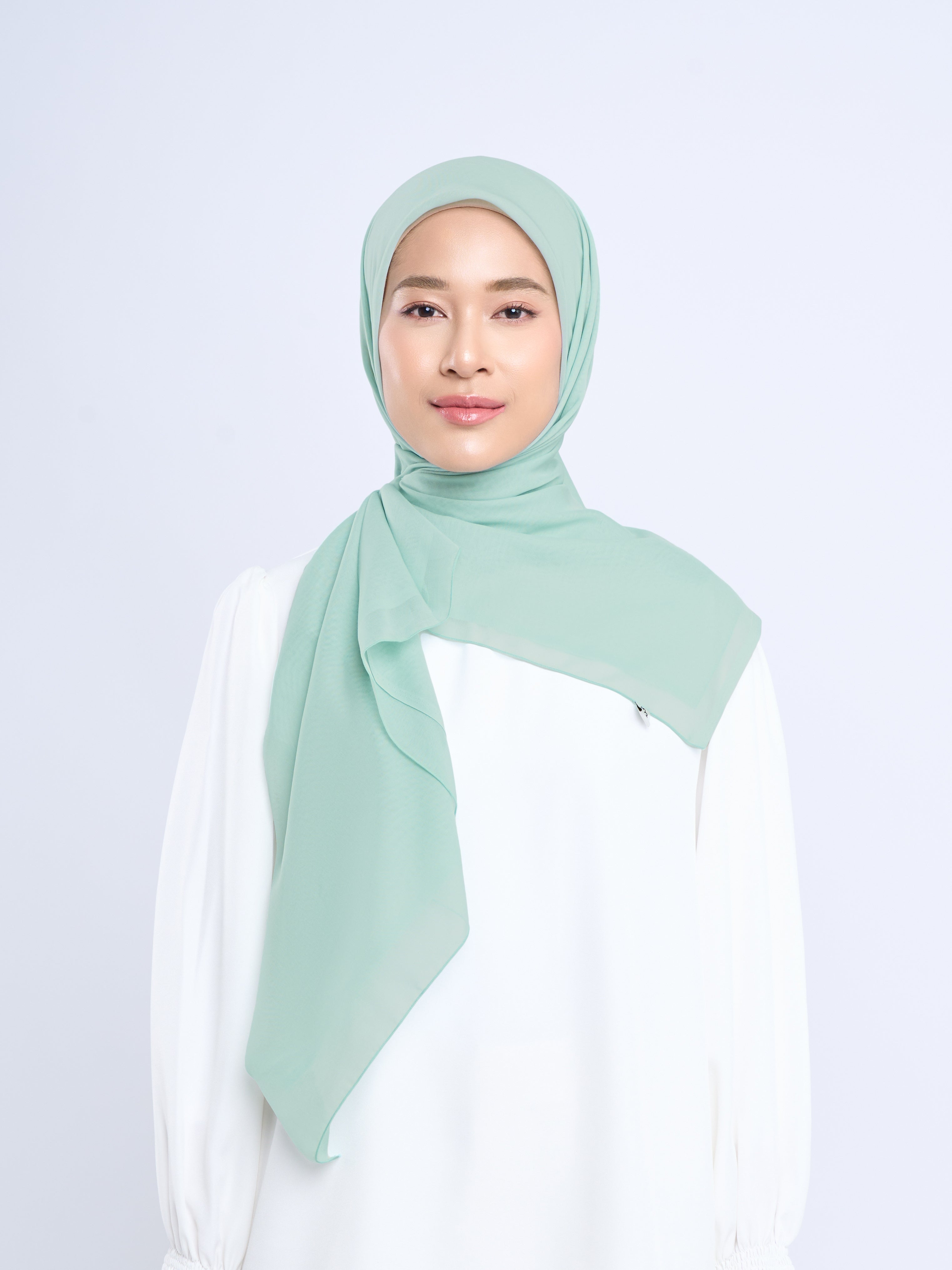 Plain Paris - Hijab Segiempat Paris Jepang Premium Seri Biru & Hijau