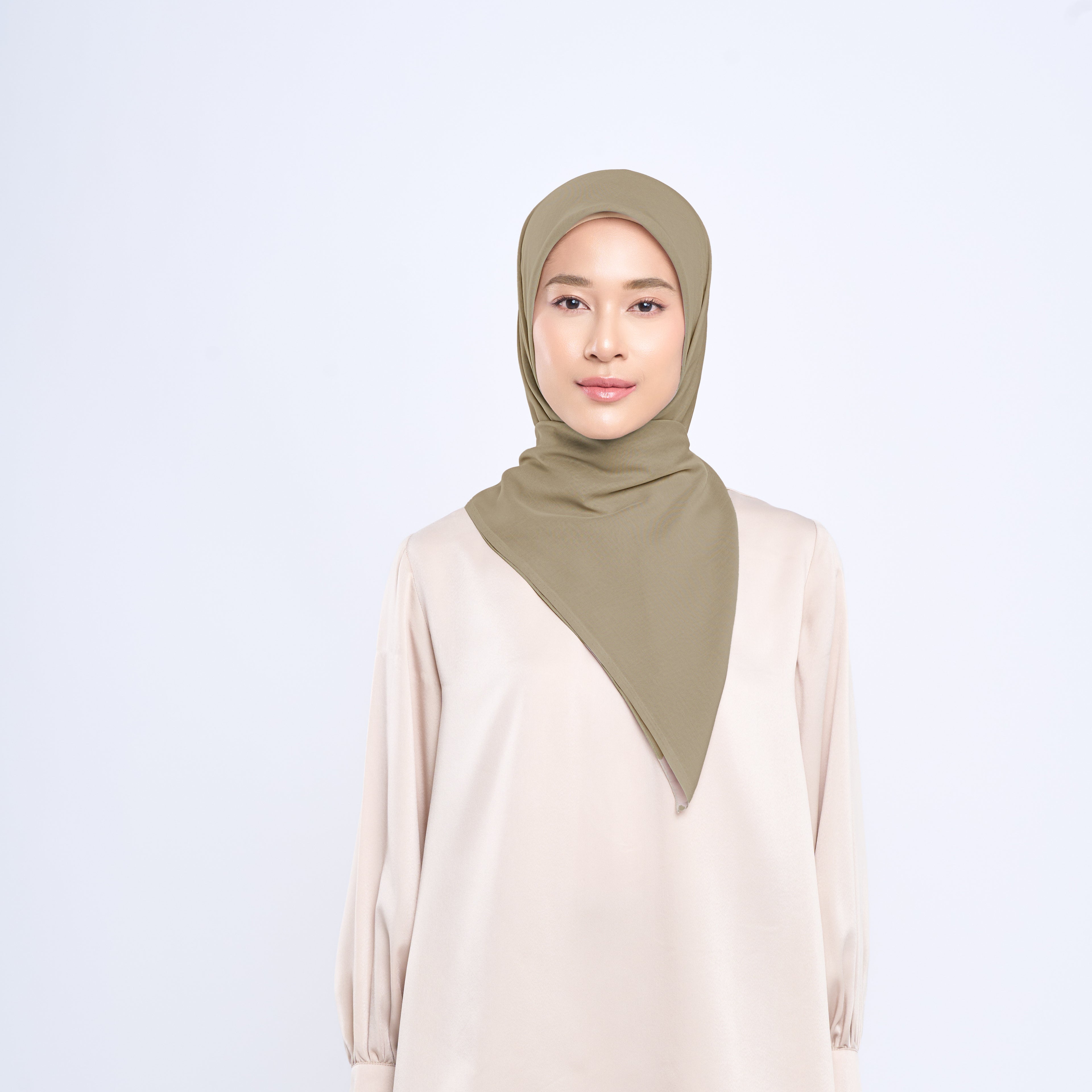 Plain Paris - Hijab Segiempat Paris Jepang Premium Brown and Cream Series