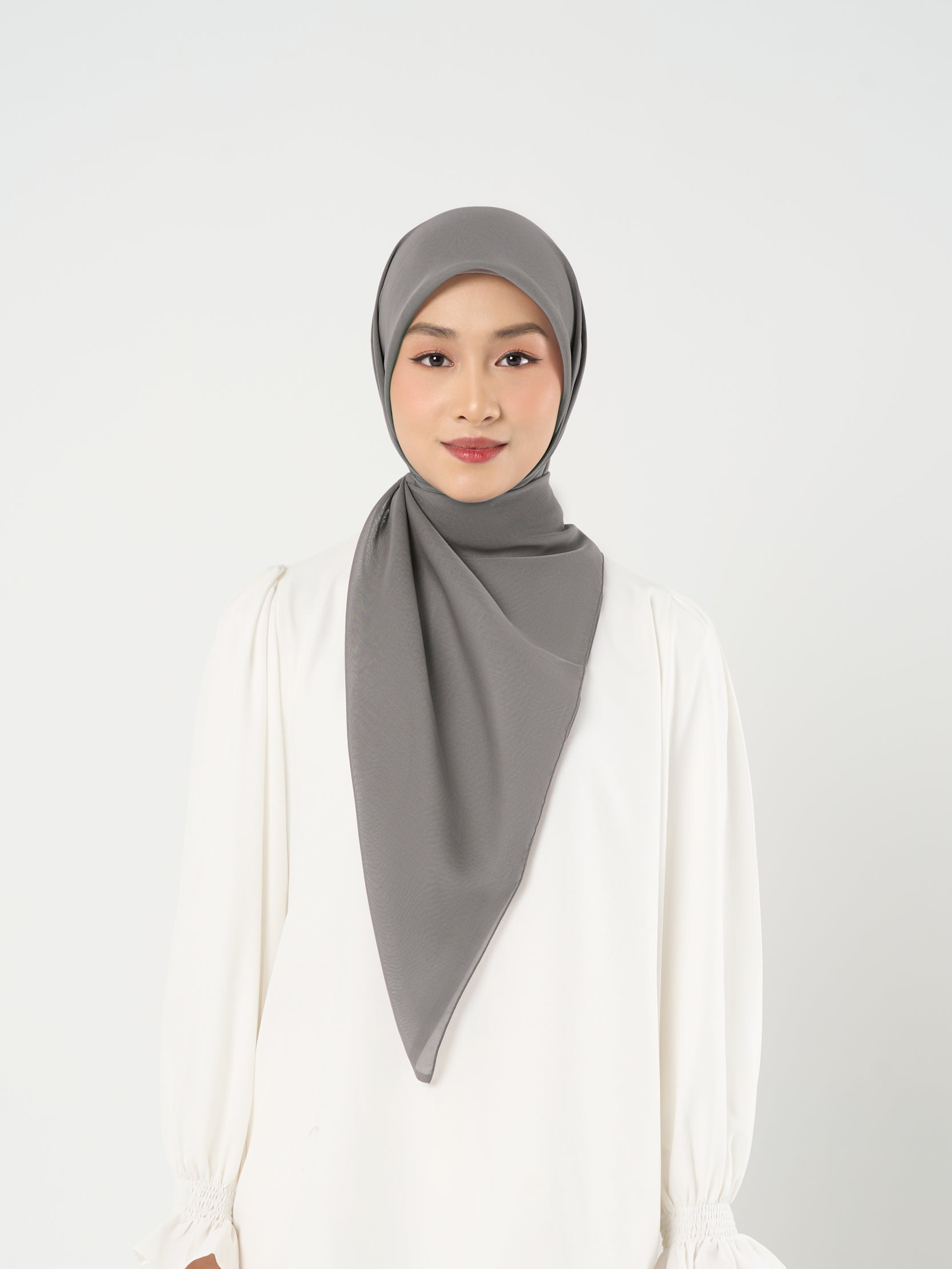 Plain Paris - Hijab Segiempat Paris Jepang Premium Grey and Purple Series