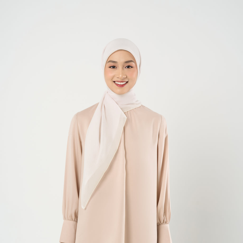 Plain Paris - Hijab Segiempat Paris Jepang Premium Brown and Cream Series