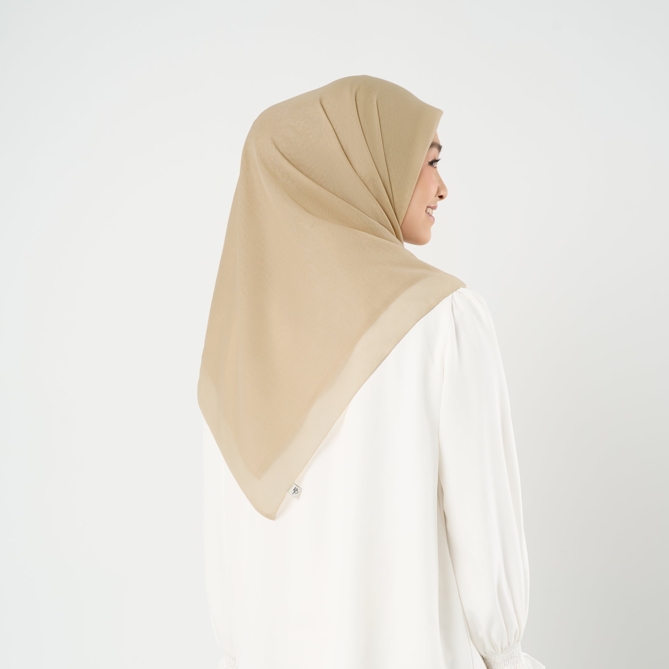 Plain Paris - Hijab Segiempat Paris Jepang Premium Brown and Cream Series