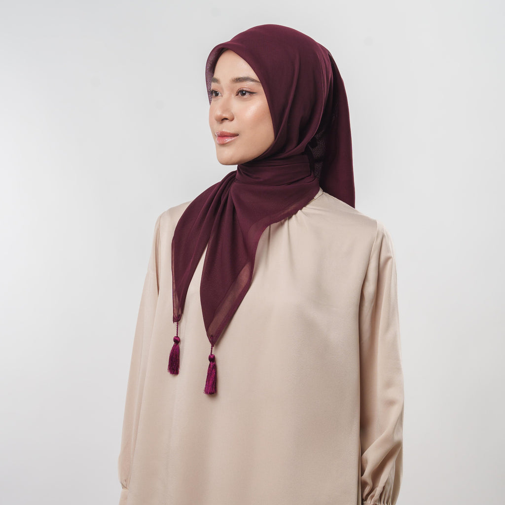 Plain Tassel New Colors - Hijab Ronce Segiempat Paris Japan Premium
