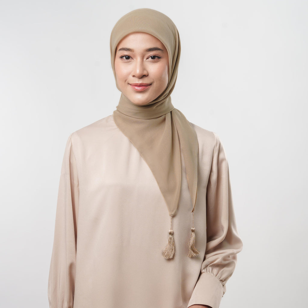 Plain Tassel New Colors - Hijab Ronce Segiempat Paris Japan Premium