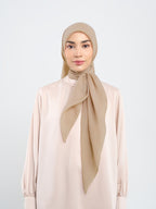 Plain Paris - Hijab Segiempat Paris Jepang Premium Brown and Cream Series