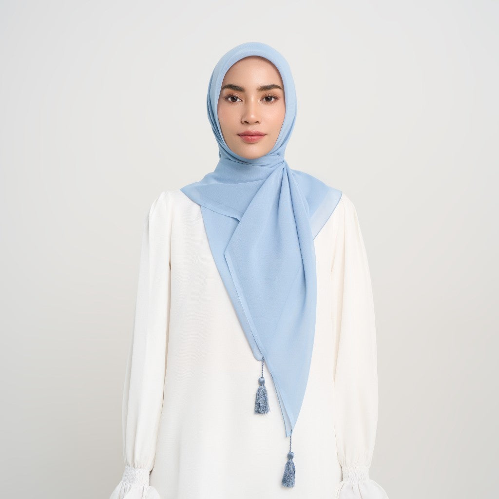 Restock Colors Plain Tassel - Hijab Segiempat Paris Jepang Premium Ronce 115 x 115 cm