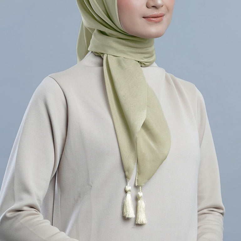 Restock Colors Plain Tassel - Hijab Segiempat Paris Jepang Premium Ronce 115 x 115 cm