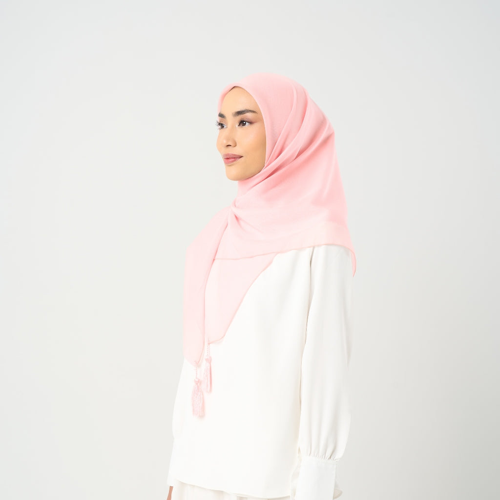 Plain Tassel New Colors - Hijab Segiempat Paris Jepang Premium Ronce 115 x 115 cm