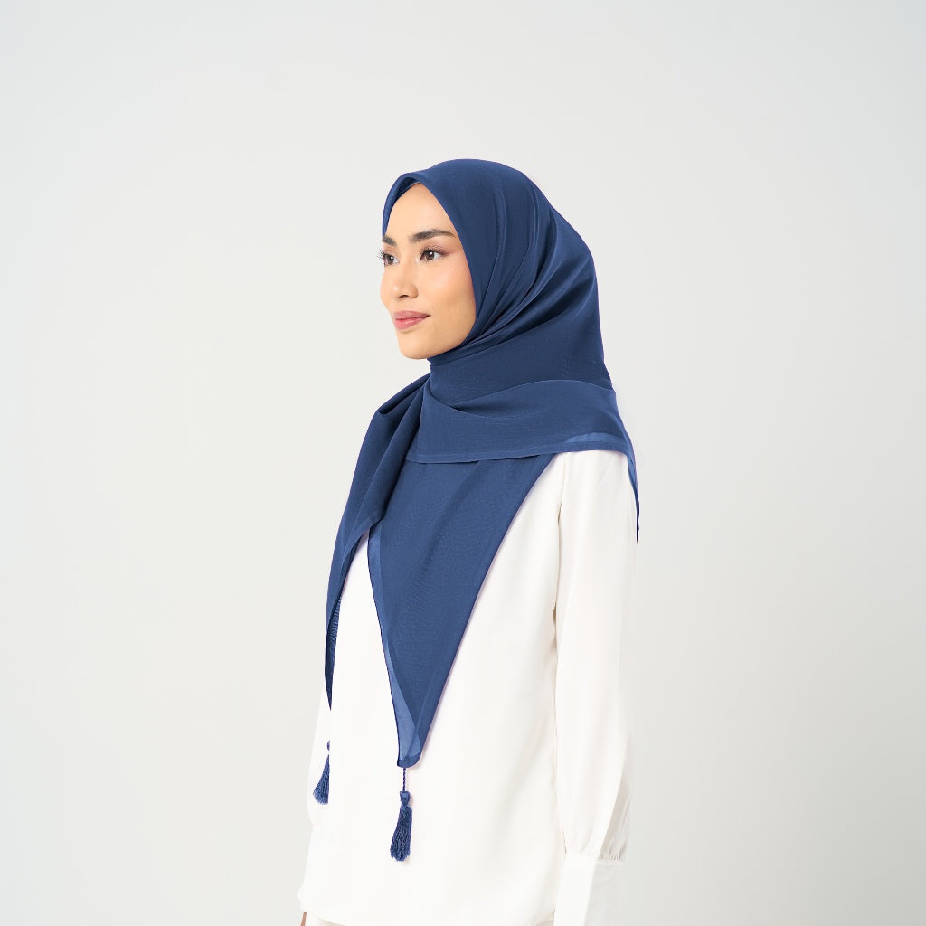 Plain Tassel New Colors - Hijab Segiempat Paris Jepang Premium Ronce 115 x 115 cm