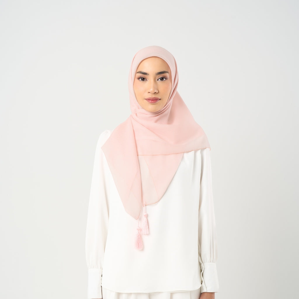Plain Tassel New Colors - Hijab Segiempat Paris Jepang Premium Ronce 115 x 115 cm