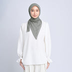 Haniya Embroidery - Hijab Segiempat Bordir Jejak Langkah