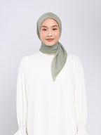 Erelia Embroidery - Hijab Segiempat Bordir Tepi Geometris