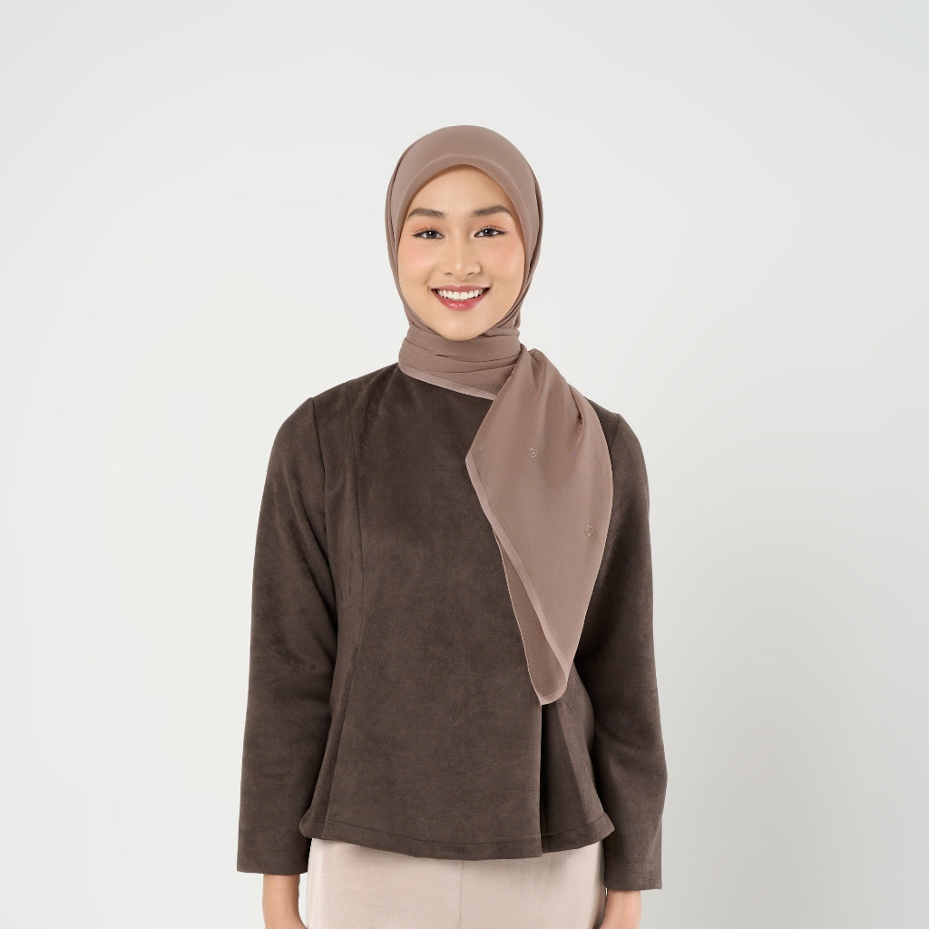Ayara Embroidery - Hijab Segiempat Bordir Bunga Crystal