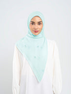 Mahra Embroidery - Hijab Segiempat Bordir Bunga Kristal
