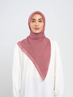 Mahra Embroidery - Hijab Segiempat Bordir Bunga Kristal