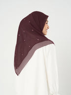 Ayara Embroidery - Hijab Segiempat Bordir Bunga Crystal